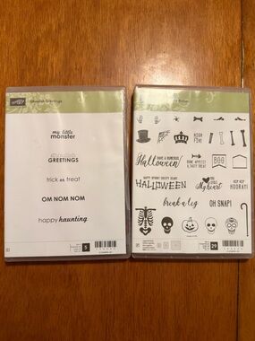 Stampin' Up! Halloween Ghoulish Greetings Stamp Set, Set of 2